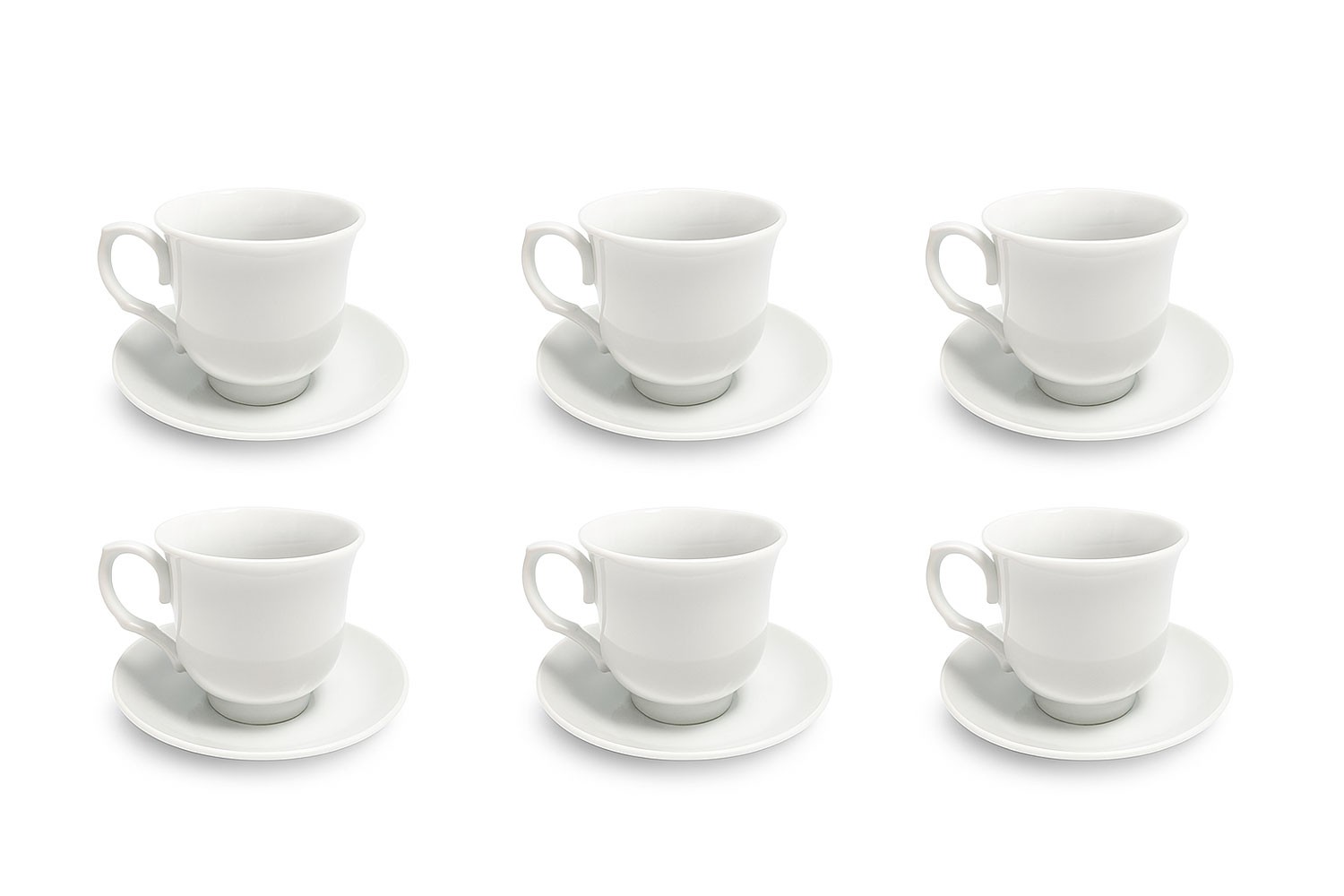 SET 6 TAZAS PORCELANA PURA PARA ESPRESSO Y CORTADO, 180ML