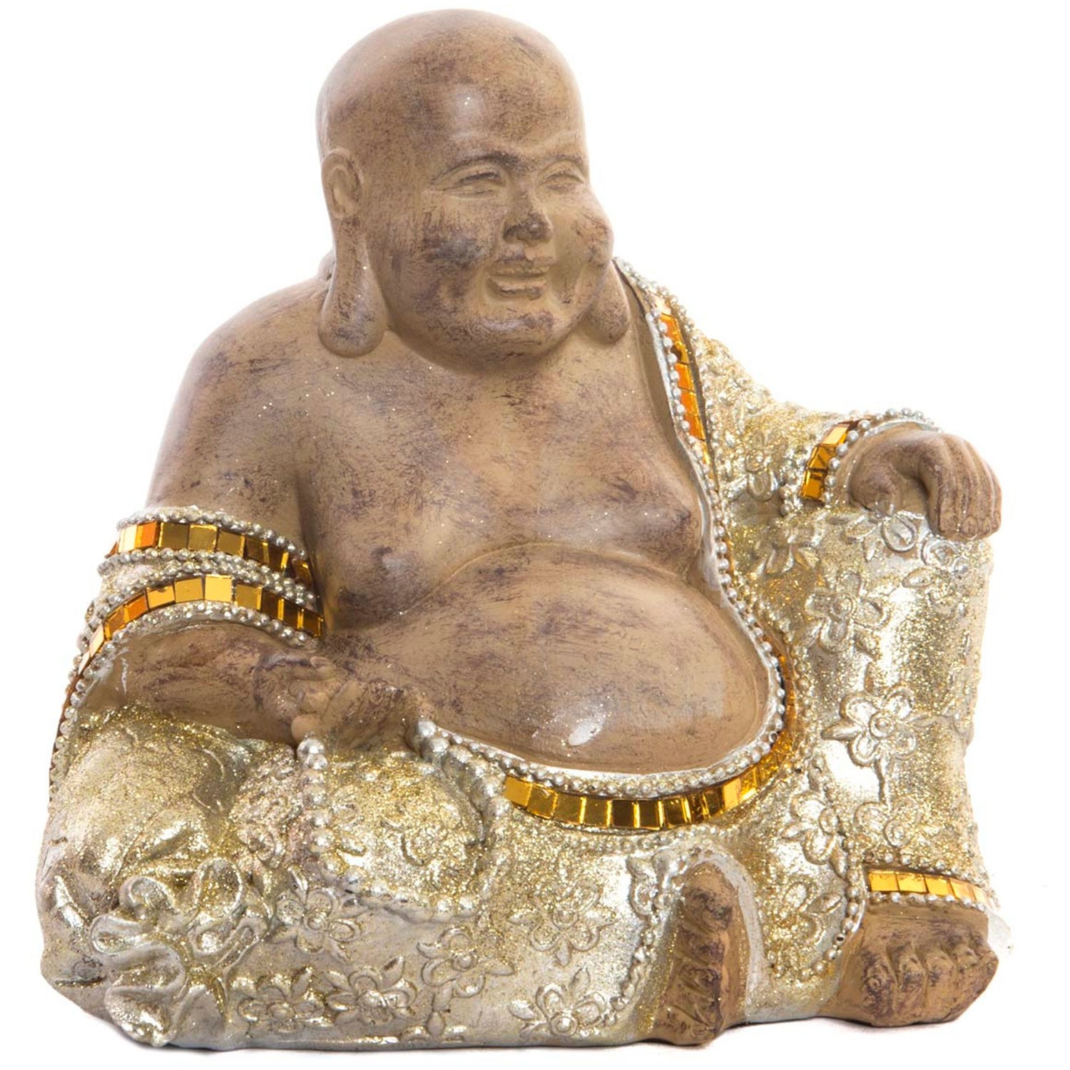 Figura de Buda Wabi Sabi sentado para jardin o zona de relajacion - Hogar y Mas