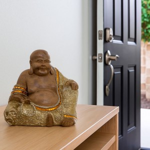 Figura de Buda Wabi Sabi sentado para jardin o zona de relajacion - Hogar y Mas