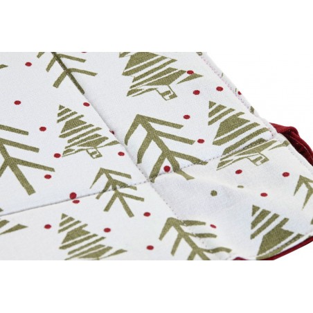 CESTA PAN CENTRO MESA ALGODÓN NAVIDEÑO ARBOLES VERDE 30X30X8CM