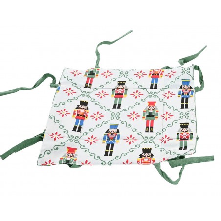 CESTA PAN CENTRO MESA ALGODÓN NAVIDEÑO CASCANUECES 30X30X8CM