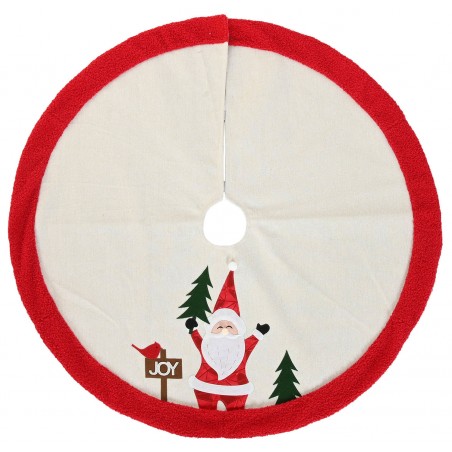 FALDA ÁRBOL NAVIDAD PAPA NOEL CREMA 90X2CM