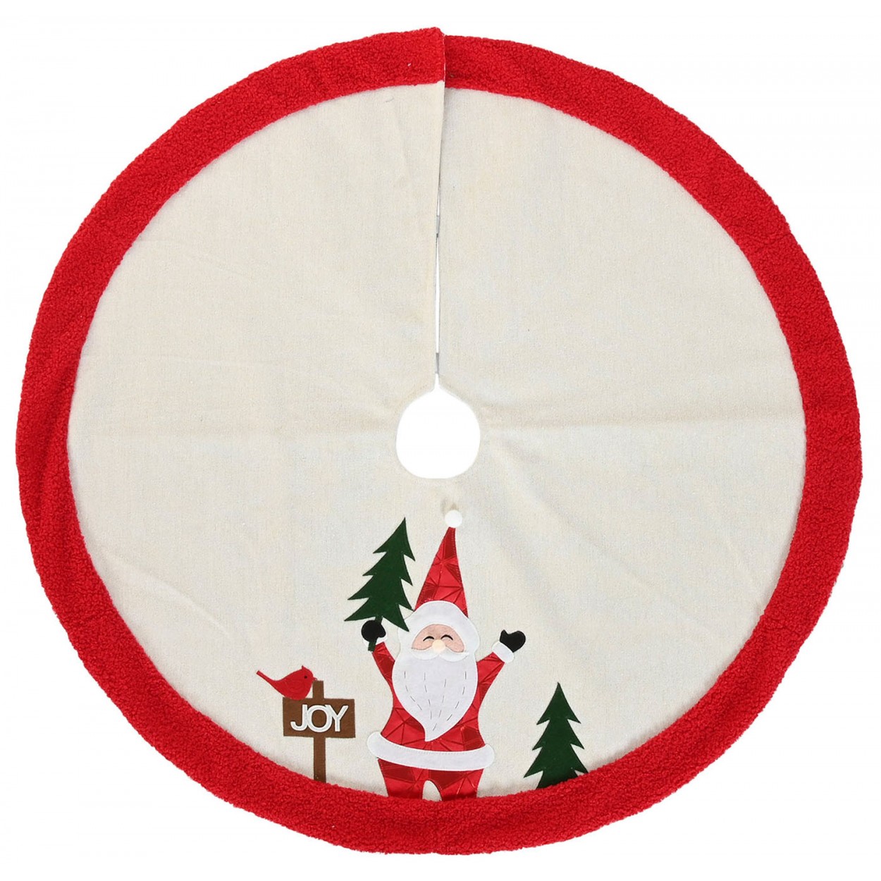 FALDA ÁRBOL NAVIDAD PAPA NOEL CREMA 90X2CM
