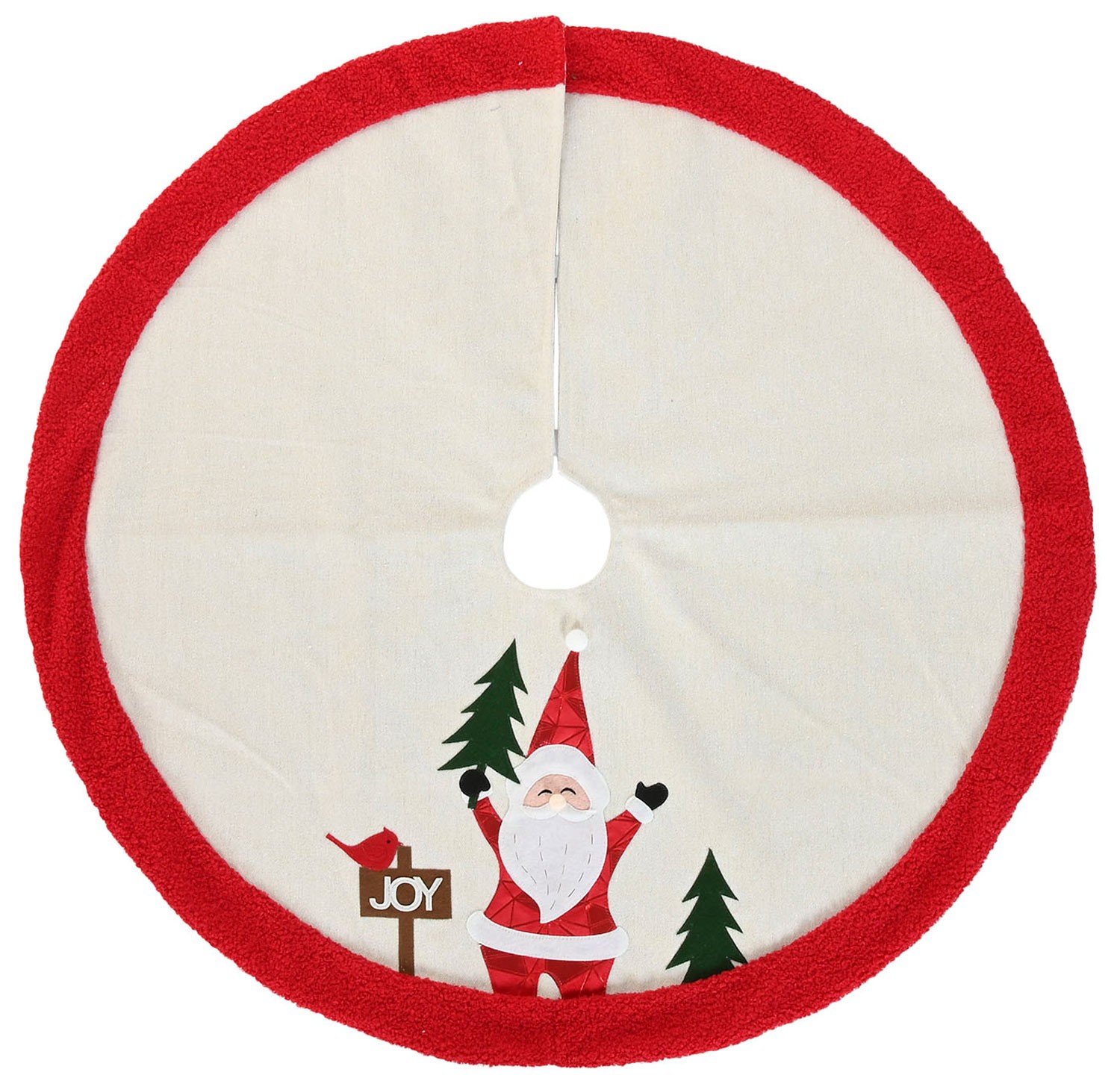 FALDA ÁRBOL NAVIDAD PAPA NOEL CREMA 90X2CM