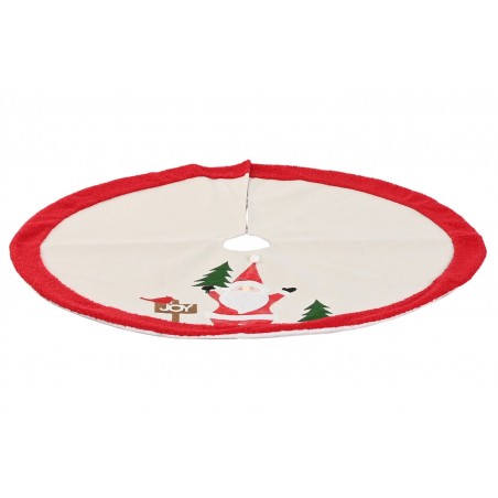 FALDA ÁRBOL NAVIDAD PAPA NOEL CREMA 90X2CM