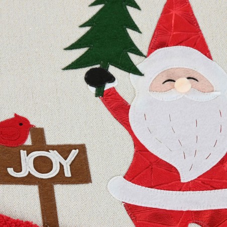 FALDA ÁRBOL NAVIDAD PAPA NOEL CREMA 90X2CM