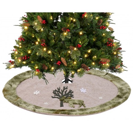 FALDA BASE PARA ÁRBOL DE NAVIDAD 105CM POLIÉSTER DISEÑOR ENO Y BOSQUE