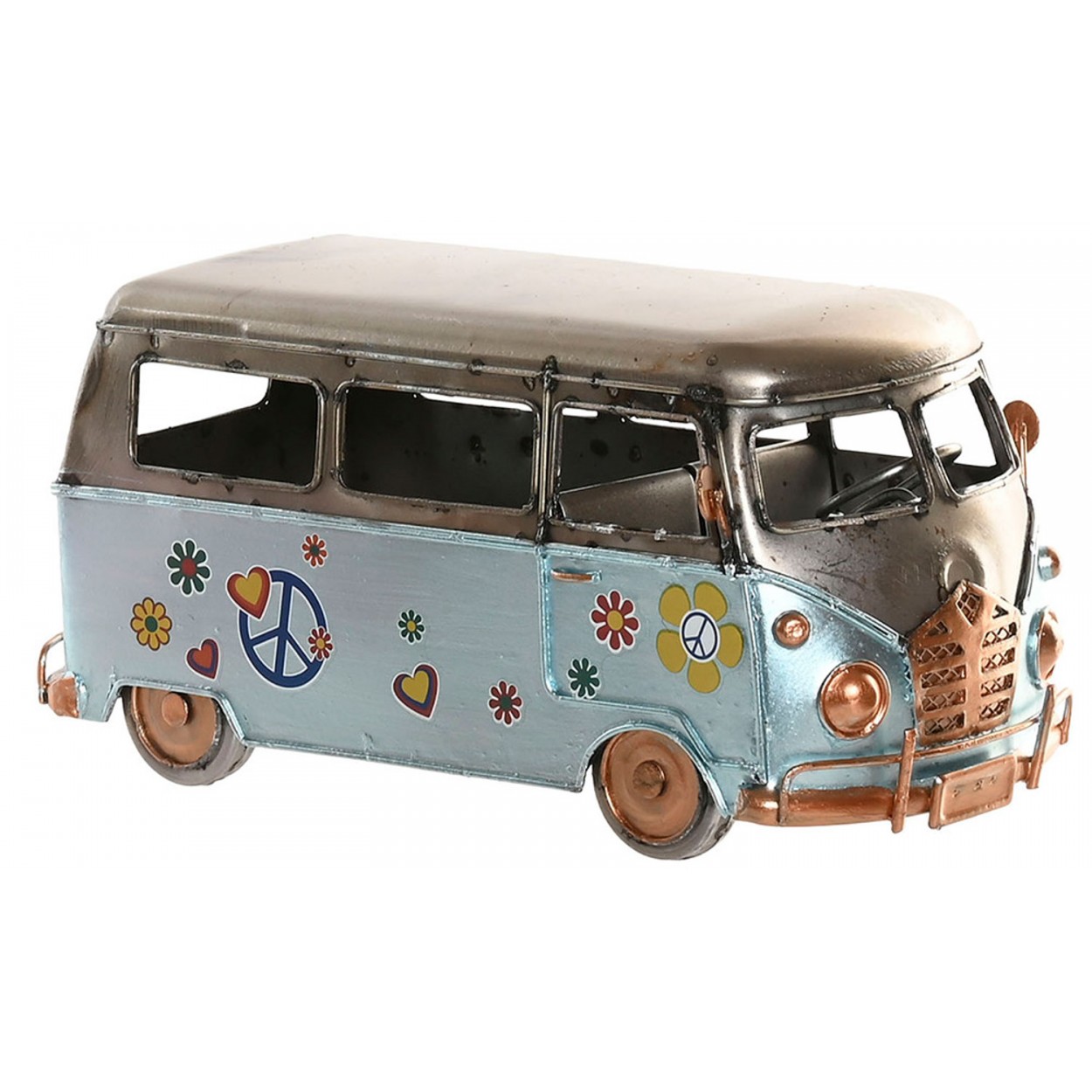CAMIONETA DECORATIVA METAL VINTAGE 20CM PICK-UP RETRO