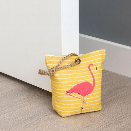 SUJETAPUERTAS TEXTIL FLAMENCO TOPE PUERTA 1,3KG AMARILLO 19X19X8CM
