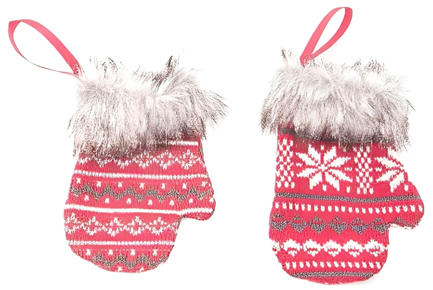 ADORNO NAVIDEÑO TELA COLGANTE MANOPLA CON PELO 18CM