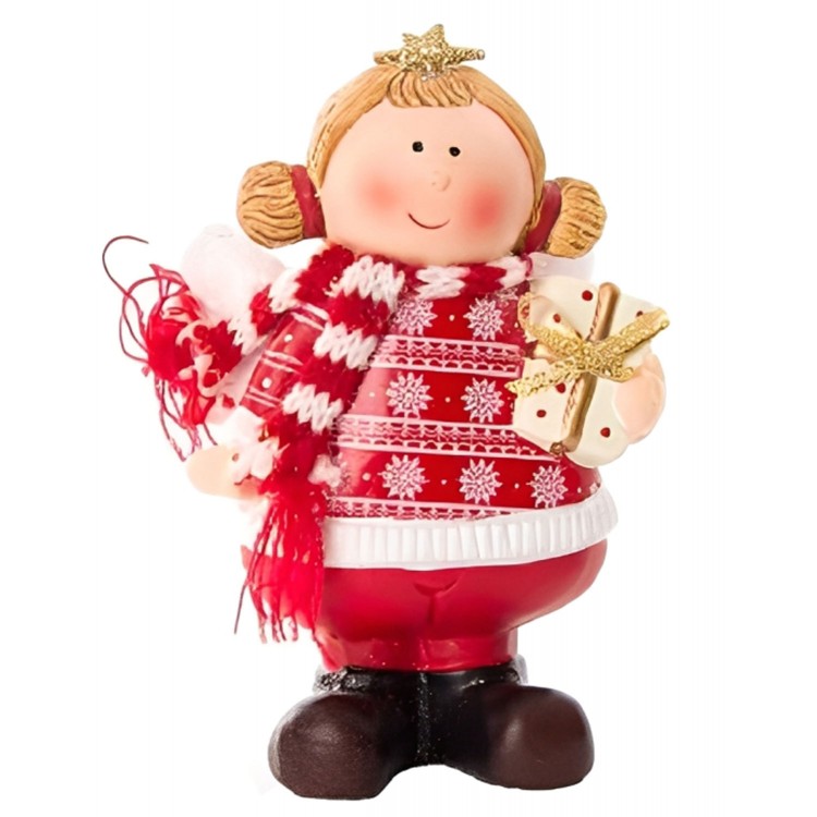 FIGURA ANGEL CERÁMICA NAVIDEÑA 15CM JERSEY