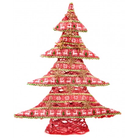 ÁRBOL NAVIDAD TELA NÓRDICA RENO LED 62CM