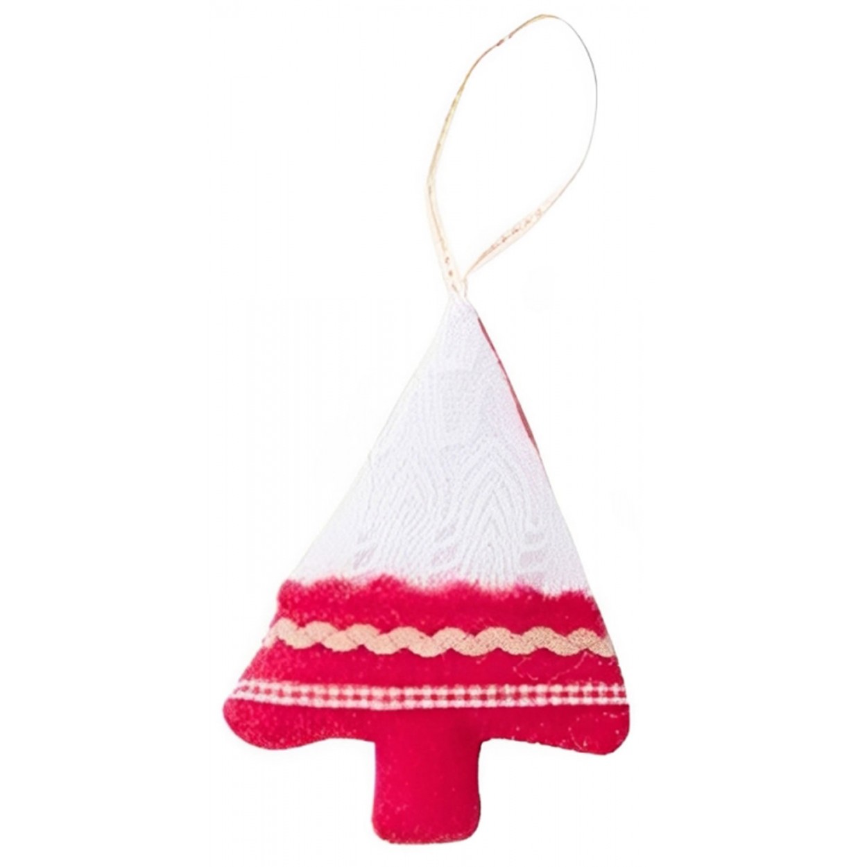 ADORNOS DE NAVIDAD DE TELA 13CM COLGANTES ÁRBOL, ESTRELLA Y CORAZÓN