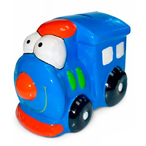 HUCHA TREN DE CERÁMICA SONRISAS 12CM