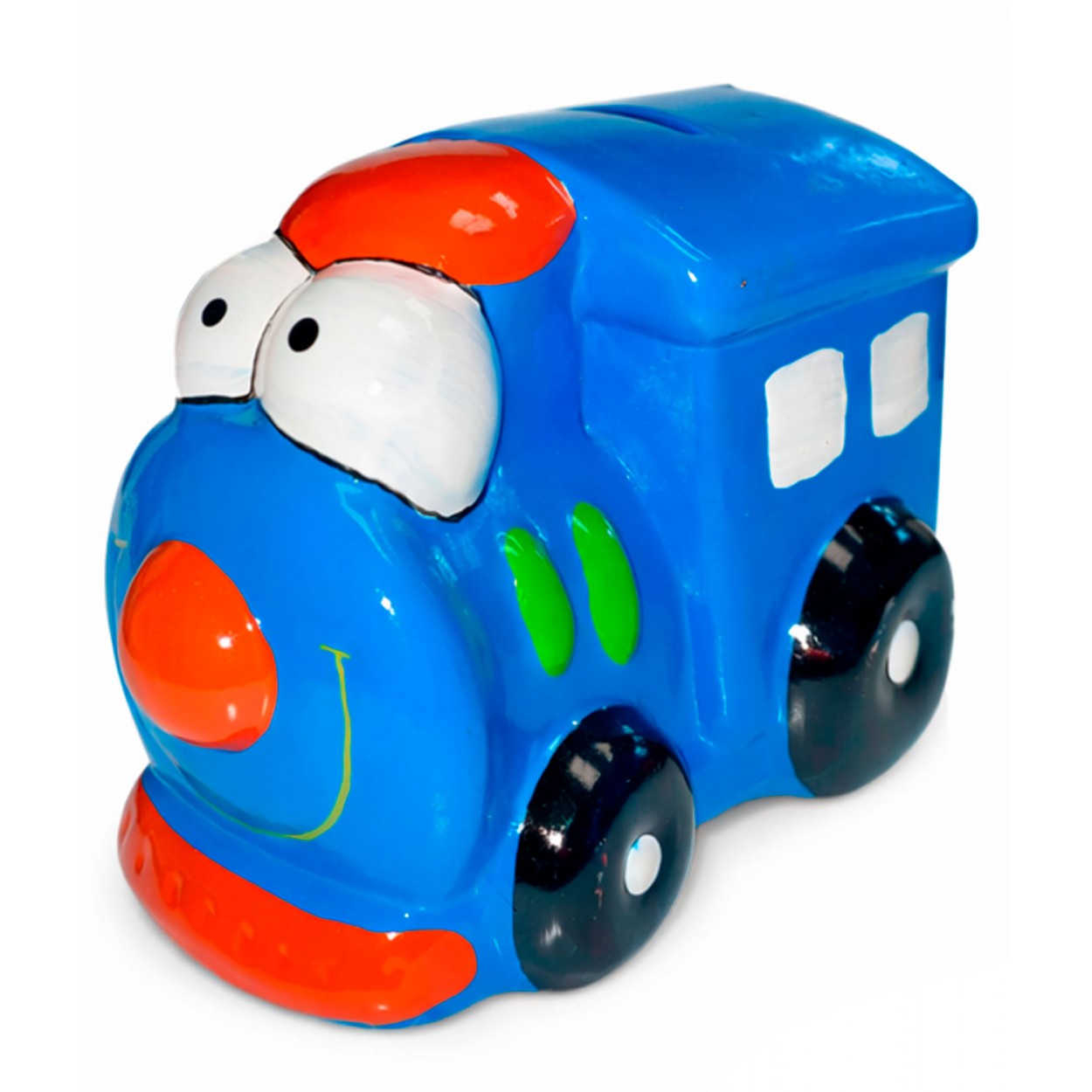 HUCHA TREN DE CERÁMICA SONRISAS 12CM