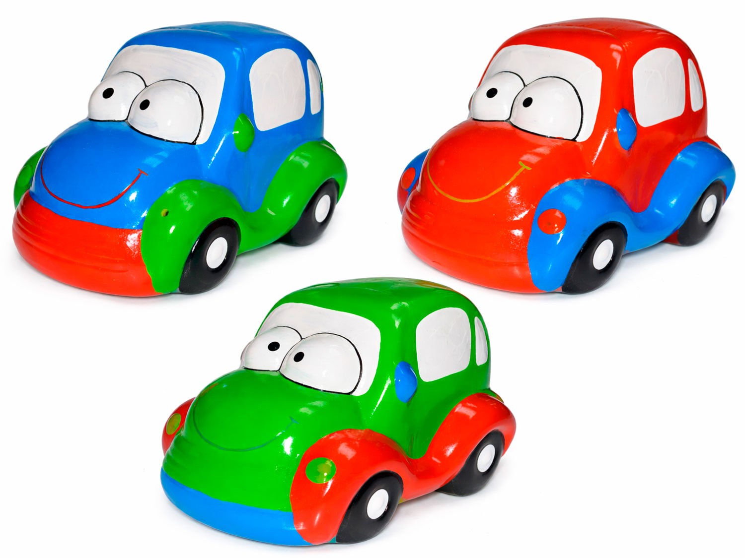 HUCHA COCHE DE CERÁMICA SONRISAS 12CM