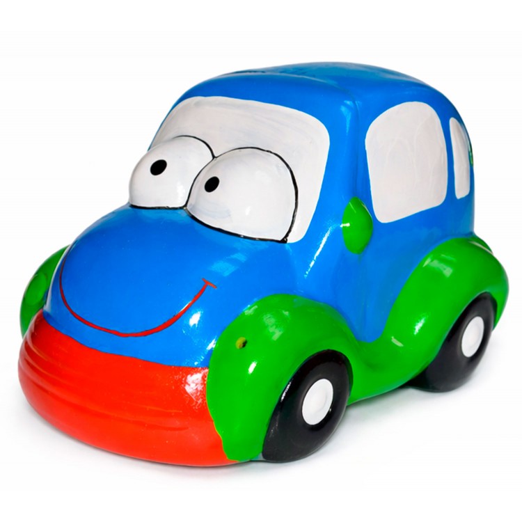 HUCHA COCHE DE CERÁMICA SONRISAS 12CM