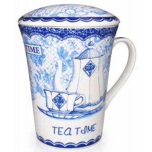 TAZA DE INFSIONES CERÁMICA TAPA Y FILTRO TEA TIME 12,5x12x9CM
