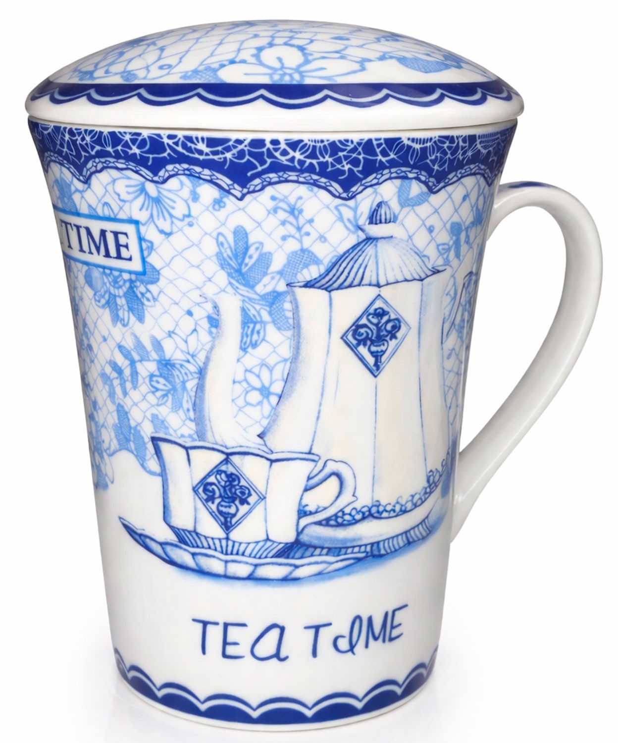 TAZA DE INFSIONES CERÁMICA TAPA Y FILTRO TEA TIME 12,5x12x9CM