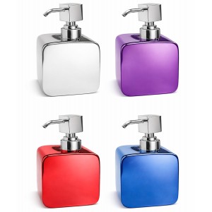 DISPENSADOR DE JABÓN EN CERÁMICA METALIZADA 15,2CM COLORES VARIADOS