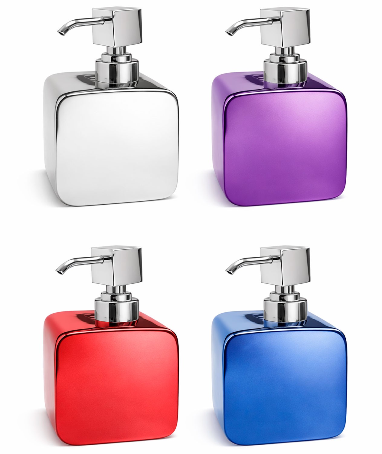 DISPENSADOR DE JABÓN EN CERÁMICA METALIZADA 15,2CM COLORES VARIADOS