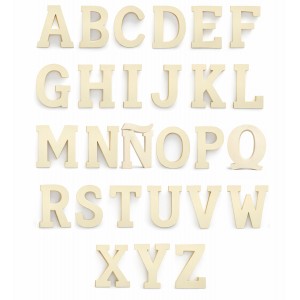 LETRAS DE MADERA DECORATIVAS BEIGE 11,5CM INICIALES PARA PARED O ESTANTE