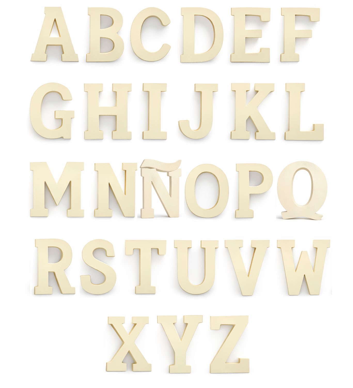 LETRAS DE MADERA DECORATIVAS BEIGE 11,5CM INICIALES PARA PARED O ESTANTE