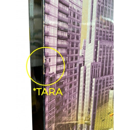 *TARA* CUADRO DECORATIVO CÓNCAVO EMPIRE STATE MADERA LACADA 87X27CM