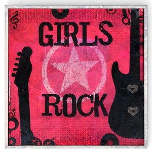 *TARA* CUADROS POP ART JUVENILES GIRLS ROCK 30X30CM