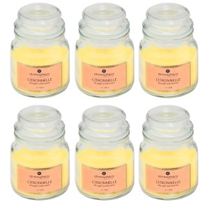 Set de 6 Velas de Citronela Antimosquitos con Tapa Hermética - 16H de Duración