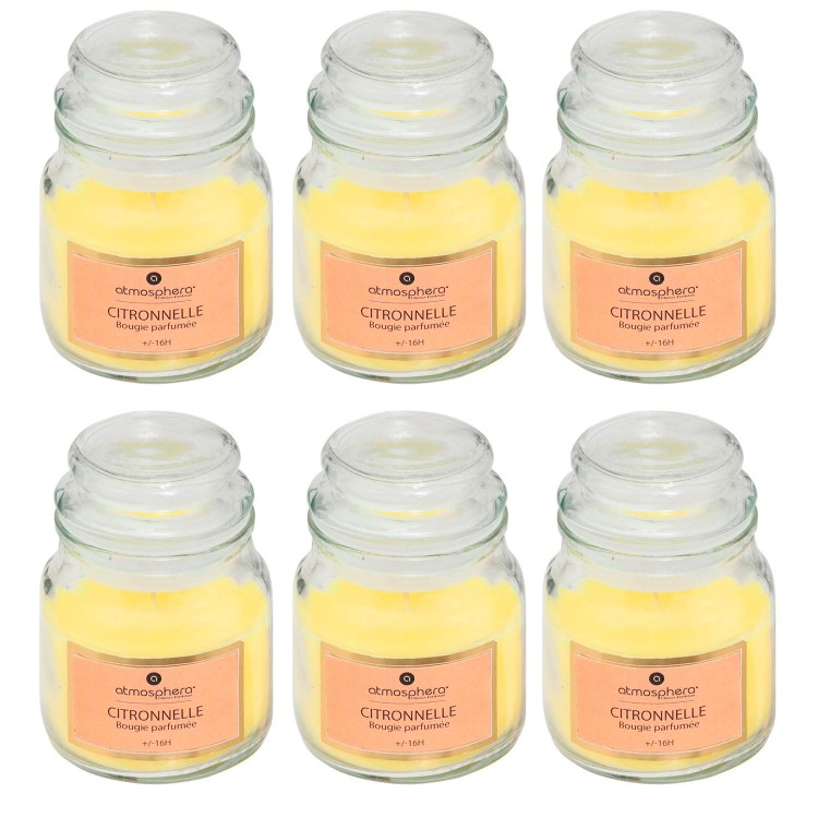 Set de 6 Velas de Citronela Antimosquitos con Tapa Hermética - 16H de Duración