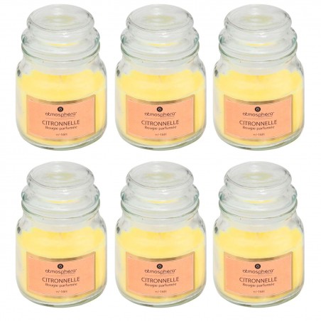 Set de 6 Velas de Citronela Antimosquitos con Tapa Hermética - 16H de Duración