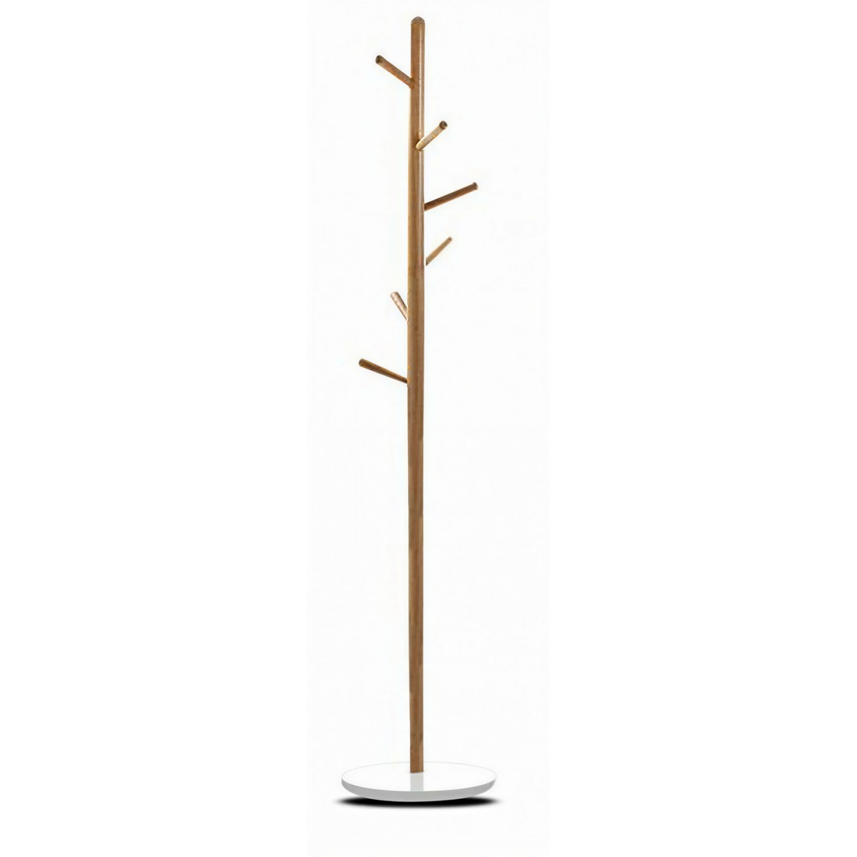 PERCHERO DE PIE DE BAMBÚ NATURAL CON 6 GANCHOS 180X36CM