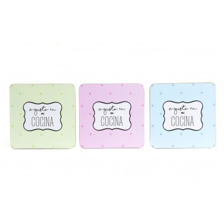 Hogar y más - Set de 6 posavasos de Cartón. Agusto en mi cocina