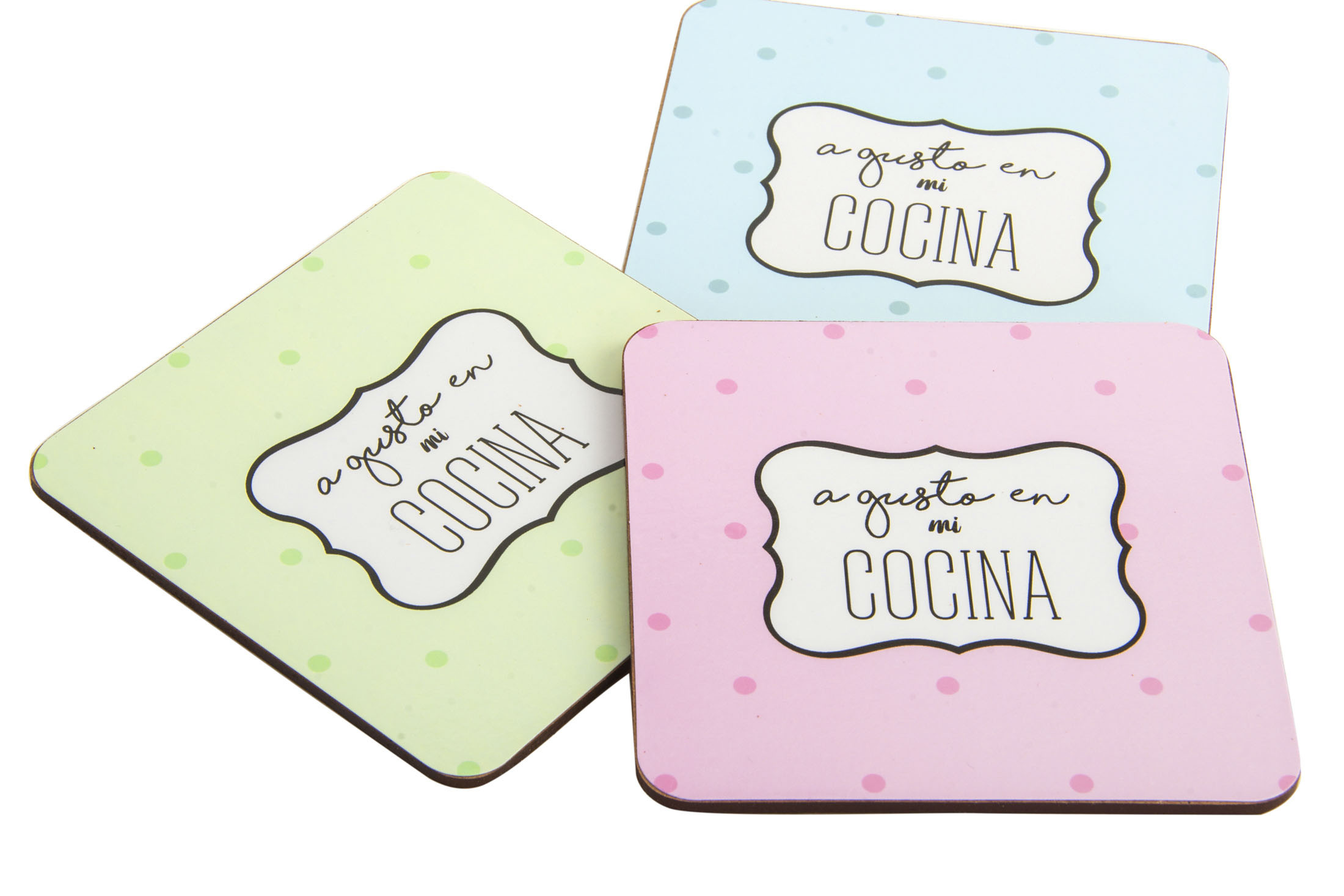 Hogar y más - Set de 6 posavasos de Cartón. Agusto en mi cocina