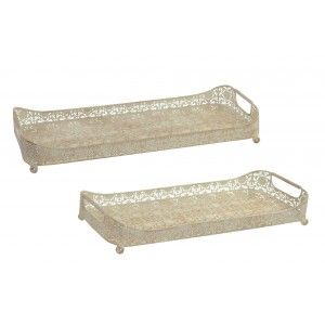 Home and more - Set of 2 Trays for ethnic Metal