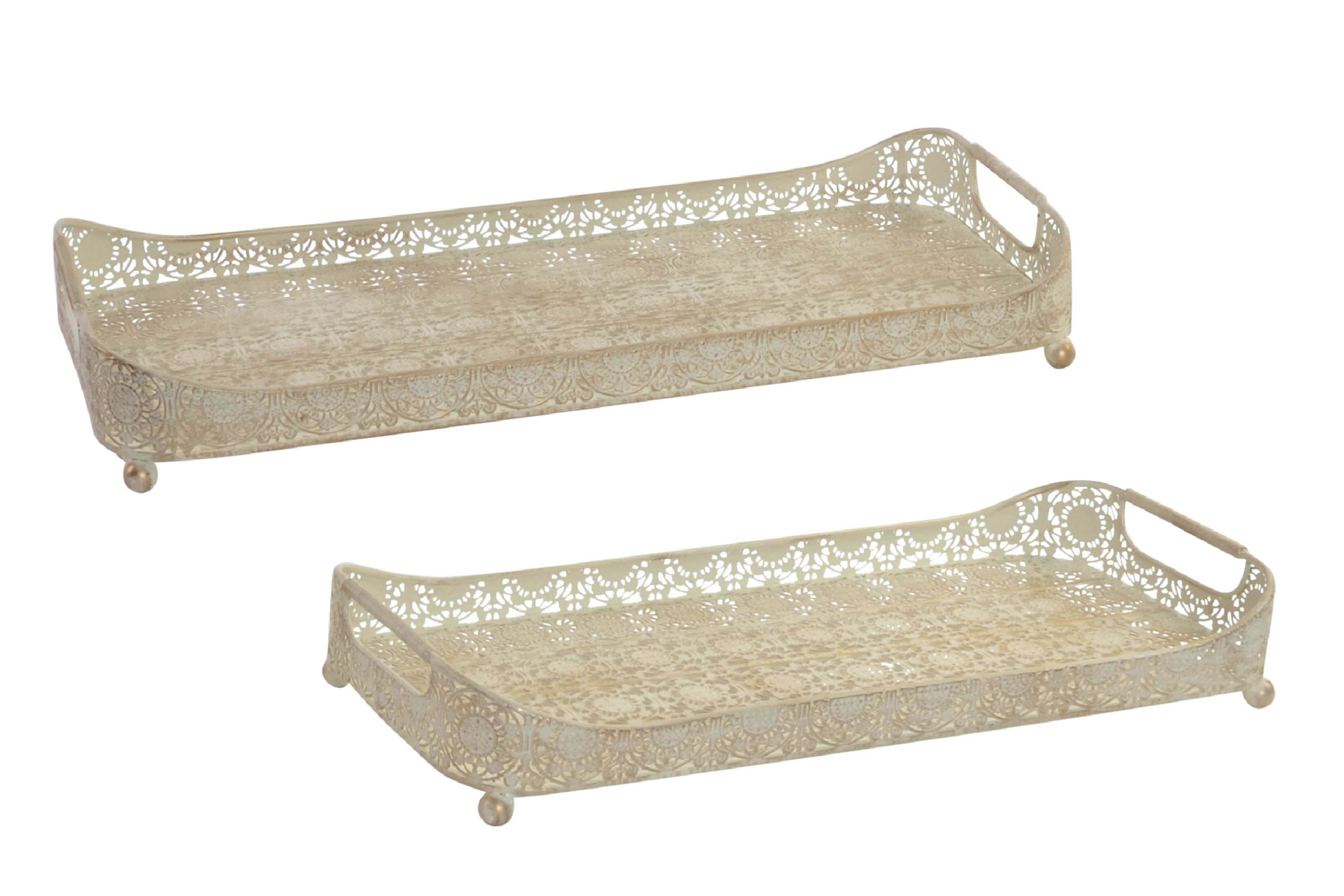Home and more - Set of 2 Trays for ethnic Metal