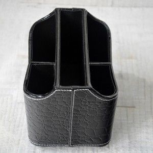 Hogar y Más - Portamandos práctico de polipiel con 5 compartimentos. Estilo moderno.