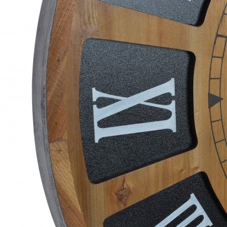La maison et plus - Horloge murale en bois de modèle de Paris. Design Naturel et élégant.