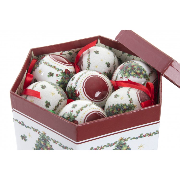 Casa e Più - Palla di Natale con fiocco set 14, originale, con scatola regalo