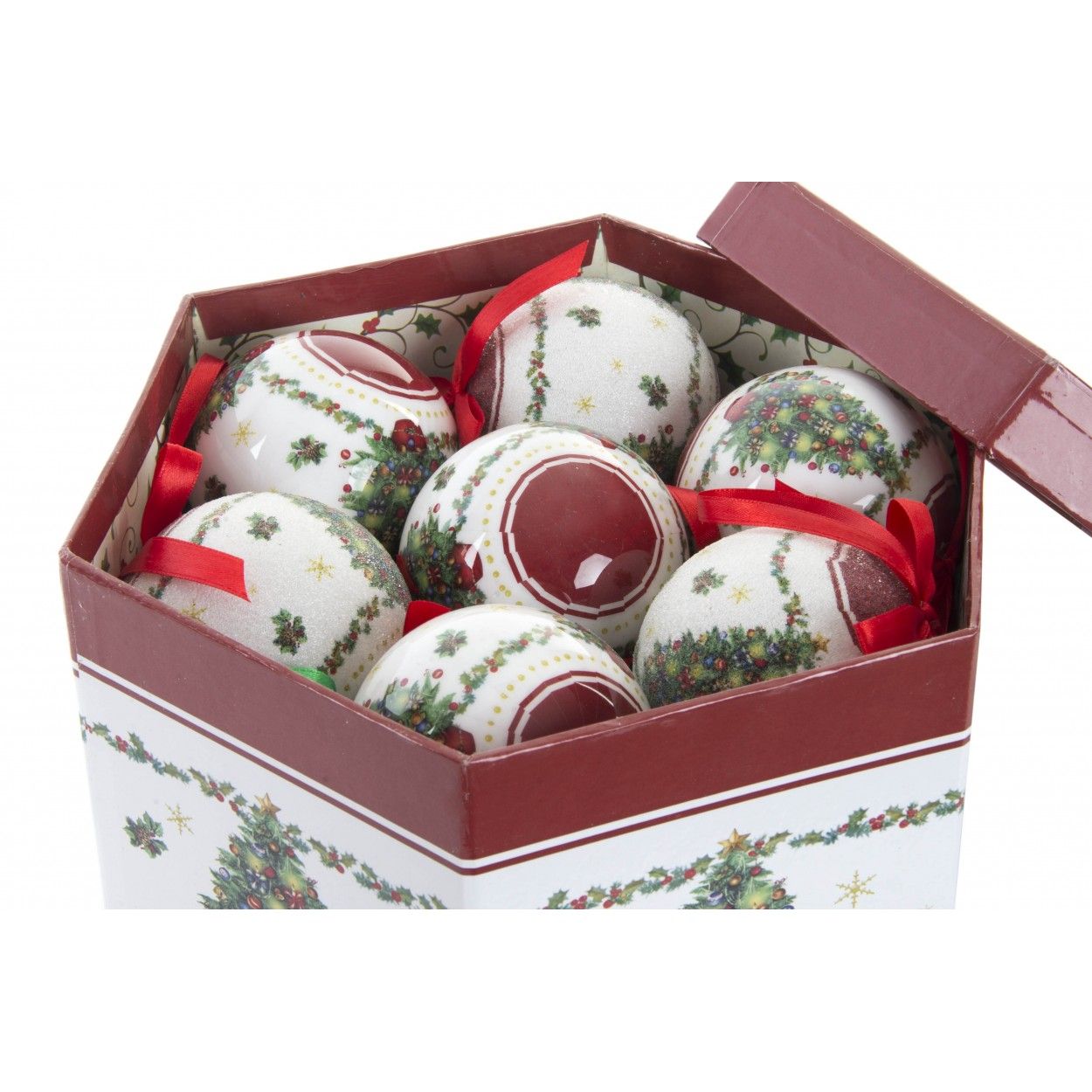 Casa e Più - Palla di Natale con fiocco set 14, originale, con scatola regalo