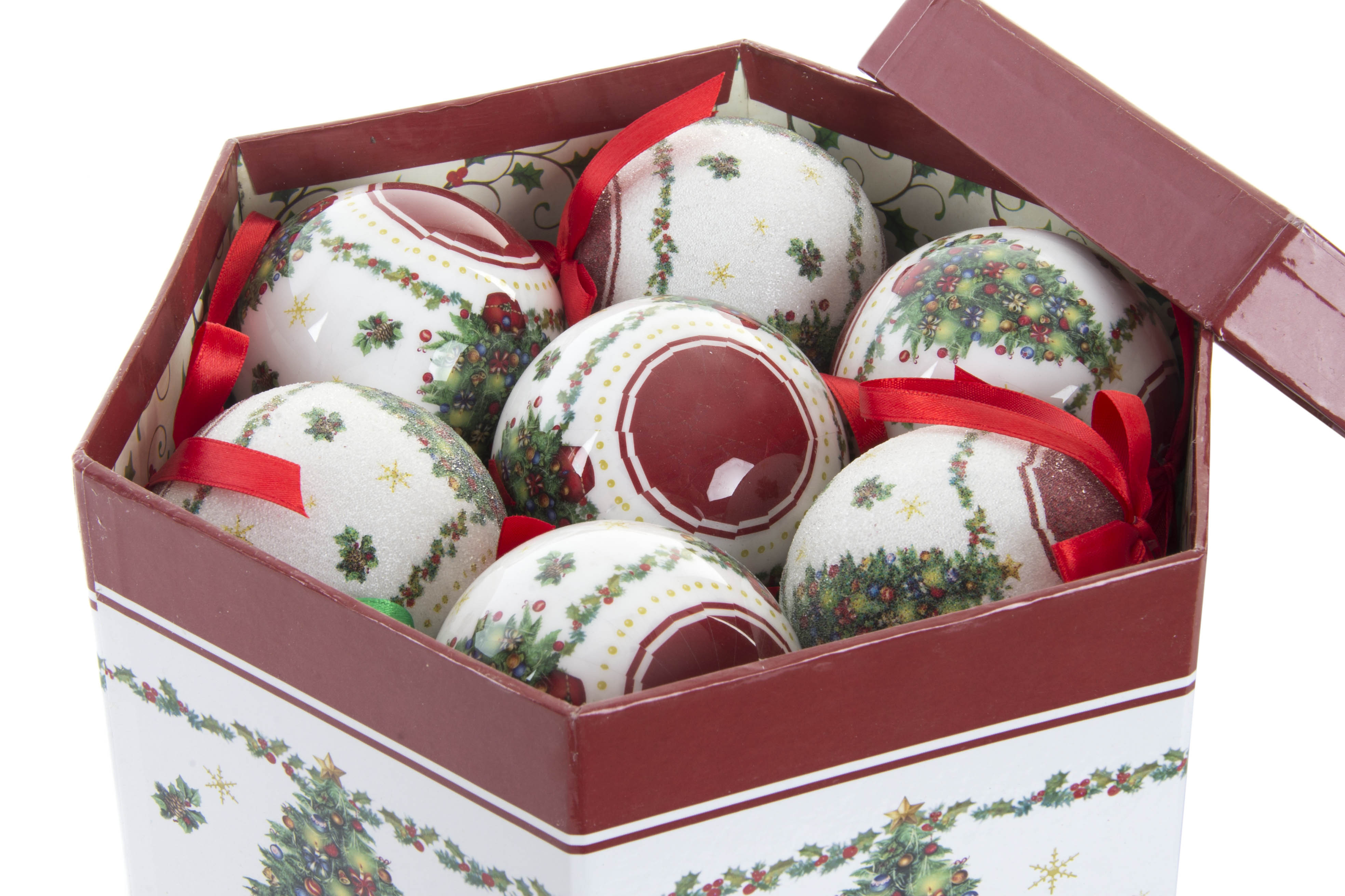 La maison et Plus - Boule de Noël avec l'arc ensemble de 14 avec boîte-cadeau original