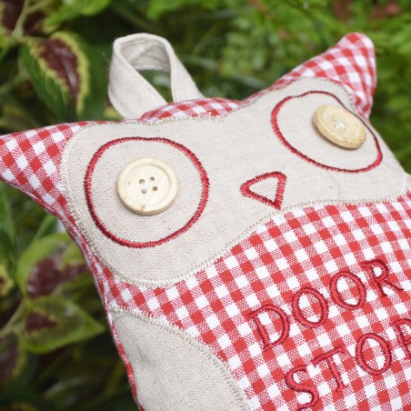 Sujeta puerta de búho con ojos de botón - Diseño divertido - Hogar y más.