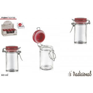 La maison et Plus - Pot hermétique Mini verre de rangement pratique avec couverture rouge Sweet Home
