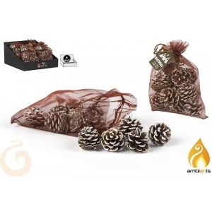 Casa e Più - Ananas Decorative di natale con elegante dettaglio di neve-bag di 12 Felice Natale