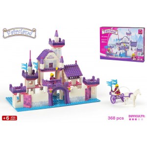 Casa e di Più - la costruzione del Castello delle principesse divertente gioco da tavolo in tonalità di viola e bianco paese
