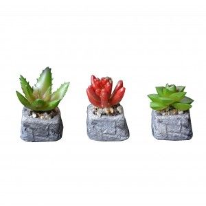 Cactus artificiel inspirante avec un pot de pierre naturelle sur l'Ensemble de la Zen Style. - La maison et plus