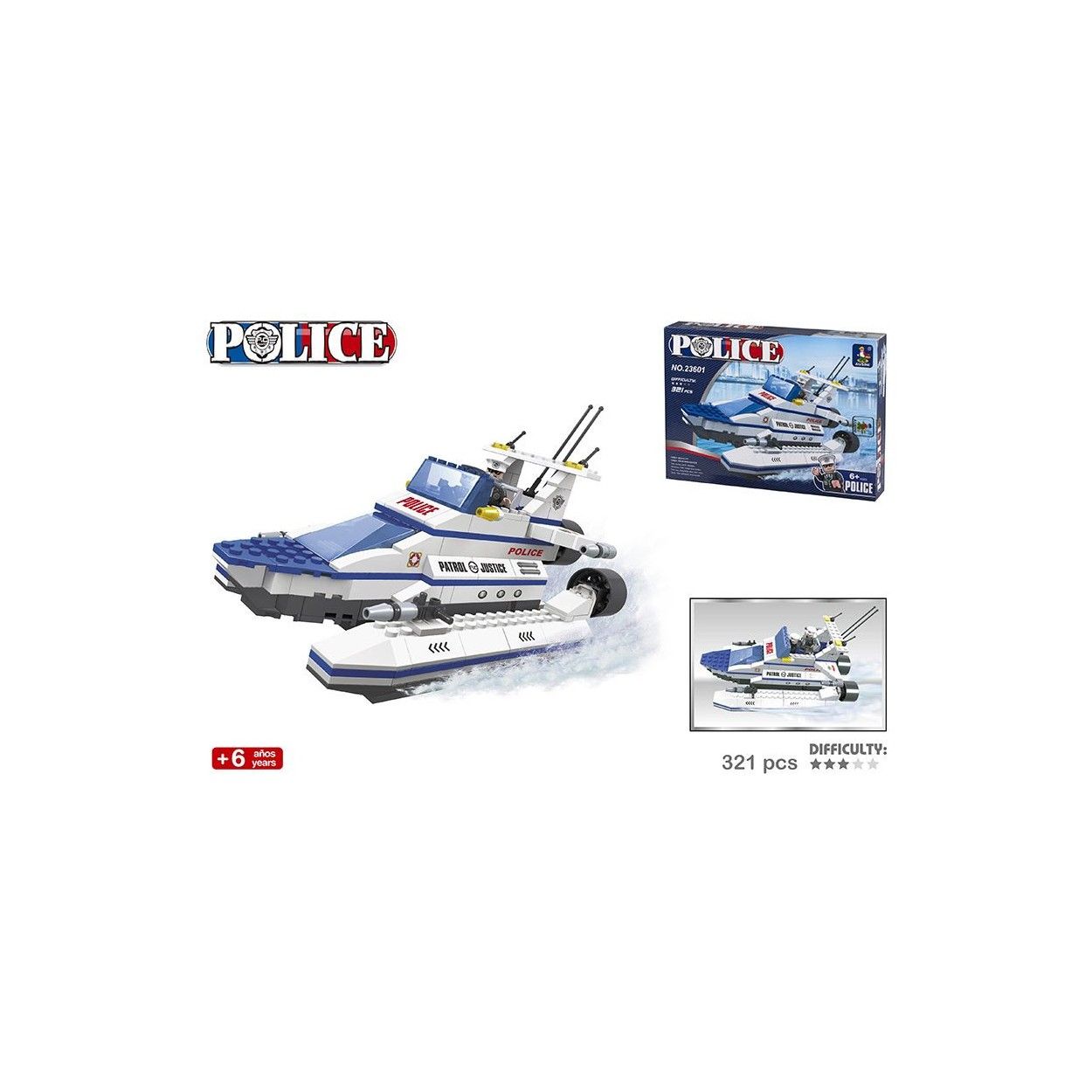 Jeu de construction de Bateau de la Police de patrouille pour les pièces, très amusant à la Patrouille de la Justice - Maison
