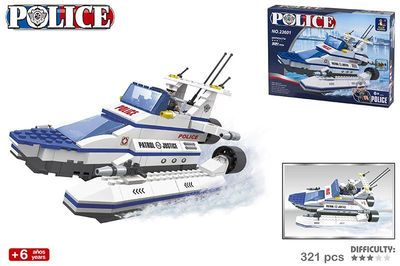 Juego de construcción de Policía Lancha de patrulla por piezas muy divertido Patrol Justice - Hogar y Más