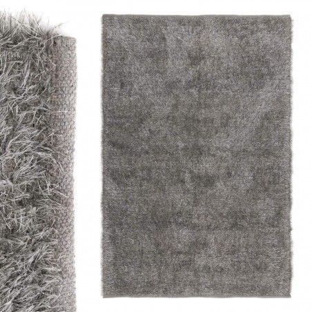 Hogar y más - Alfombra grande de color gris de algodón